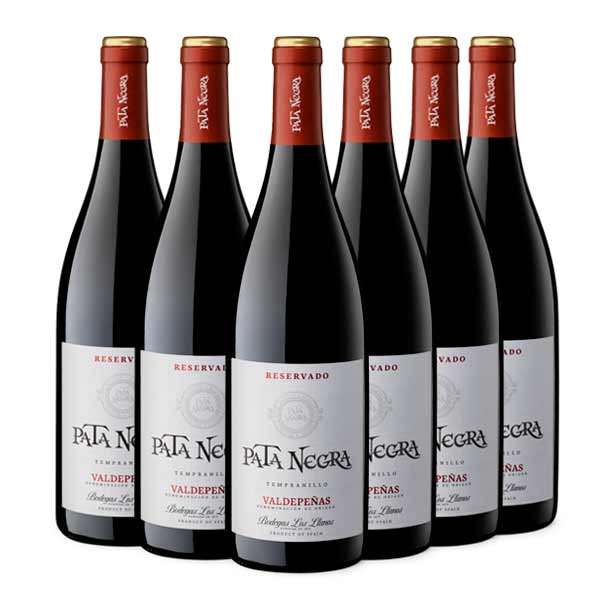 Pata Negra Reserva Vino Tinto Tempranillo D.O Valdepeñas - Caja de